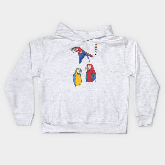 Parrots Kids Hoodie by IndiasIllustrations